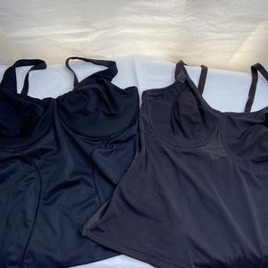 2 Black cami shape wear w/ underwire one Flexees other Miracle suit size 40 D